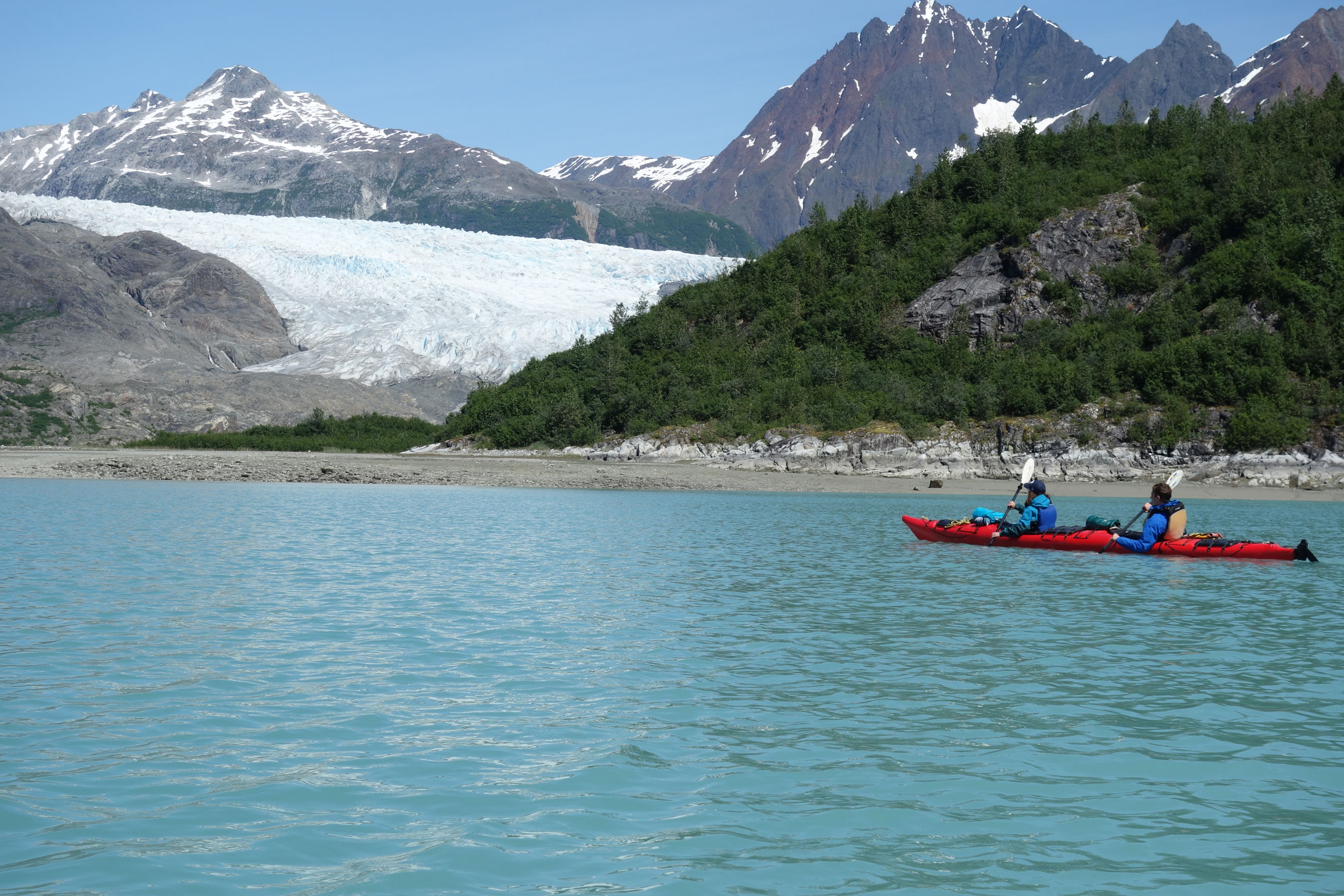 Kayaking trip in Glacier Bay National Park in Alaska.