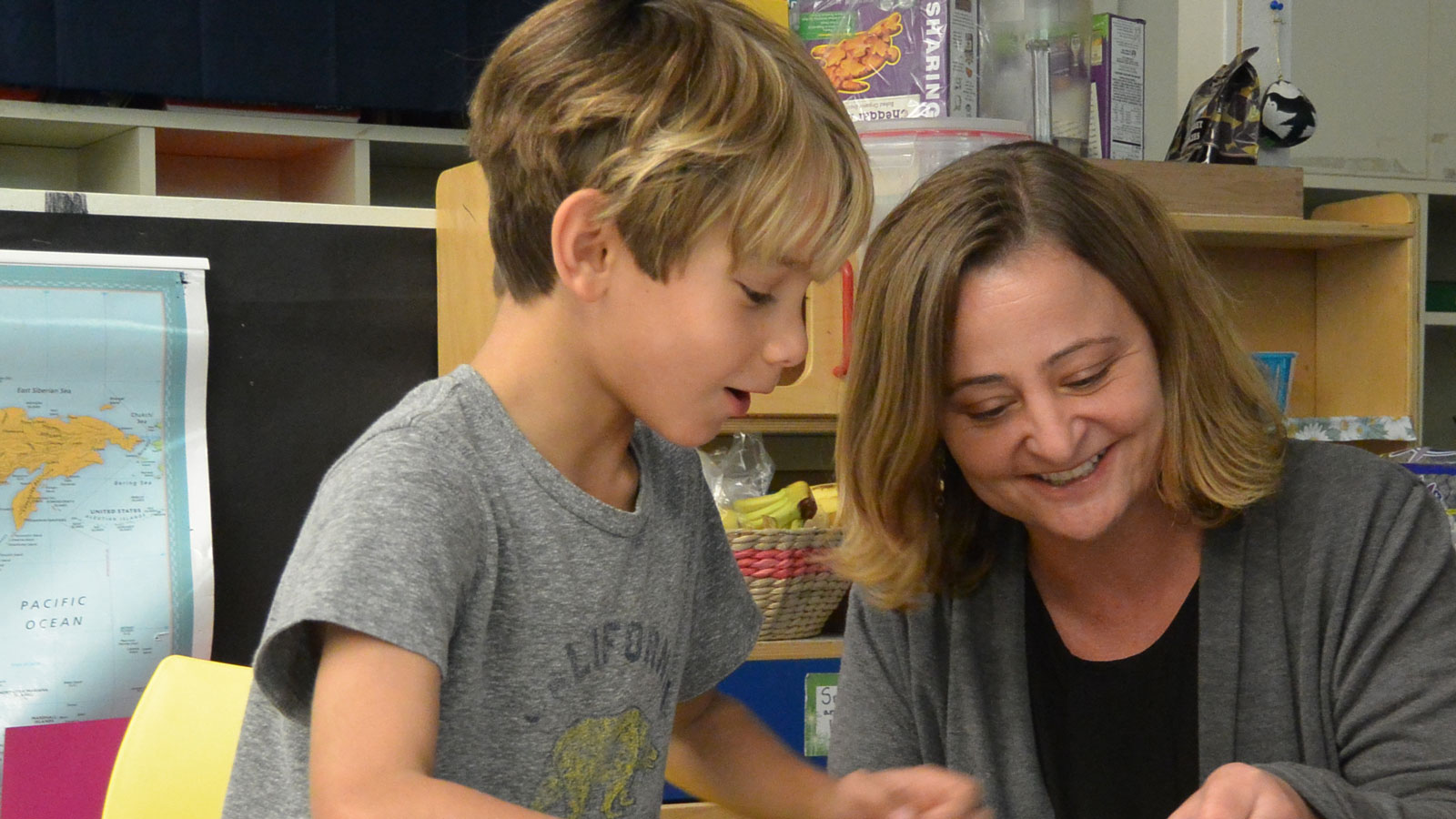 Natasha Schmemann in her first-grade classroom