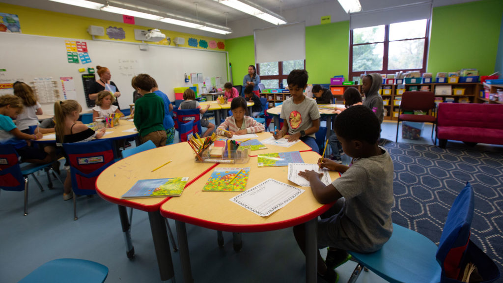 A second grade classroom.