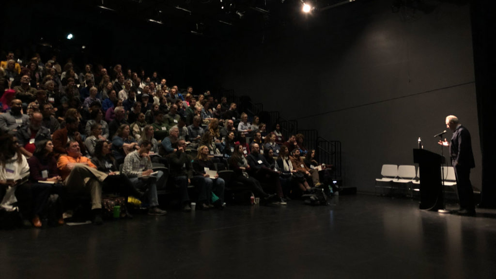 The black-box theater is used for conferences and community events.