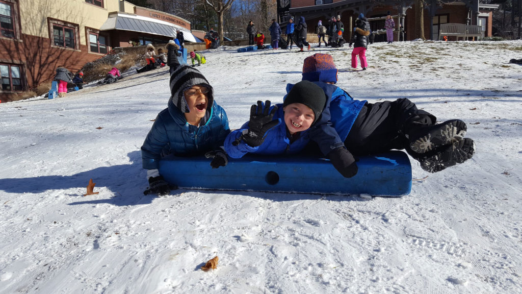 Sledding is a highlight of the Lower School experience.