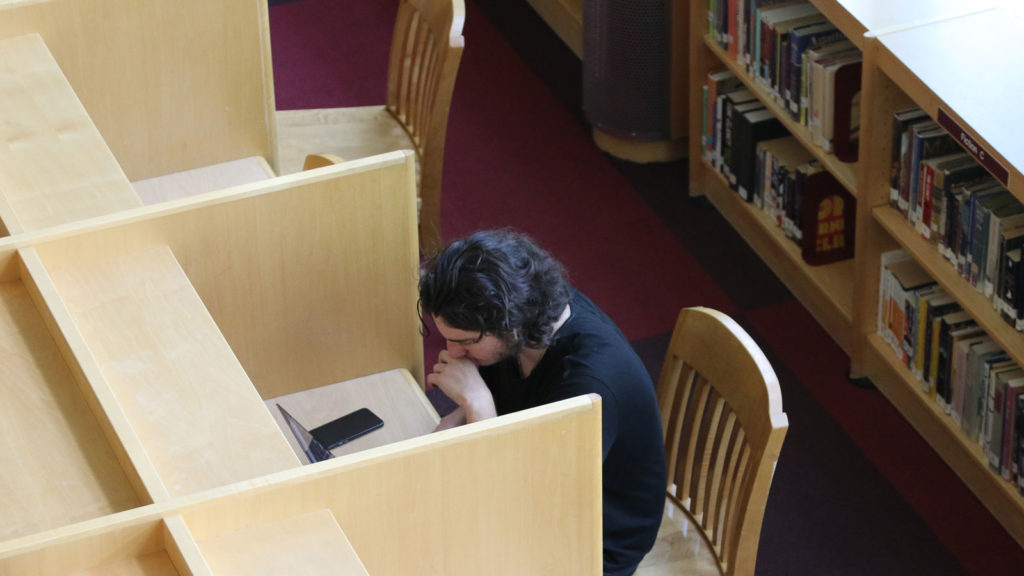 A library study carrel.