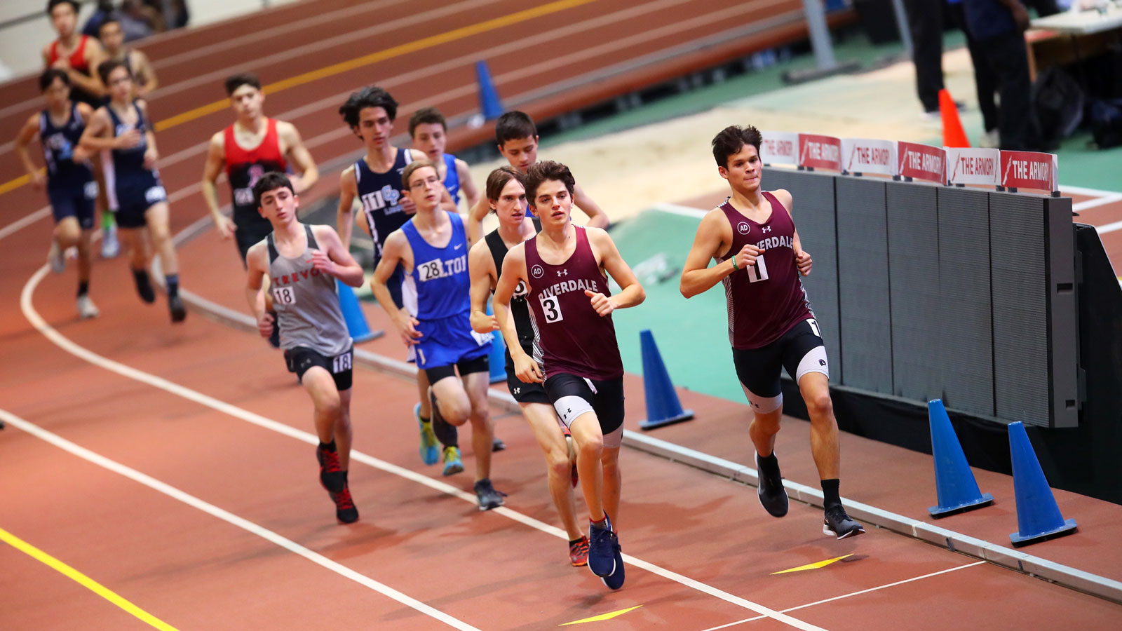 Indoor track race at The Armory.