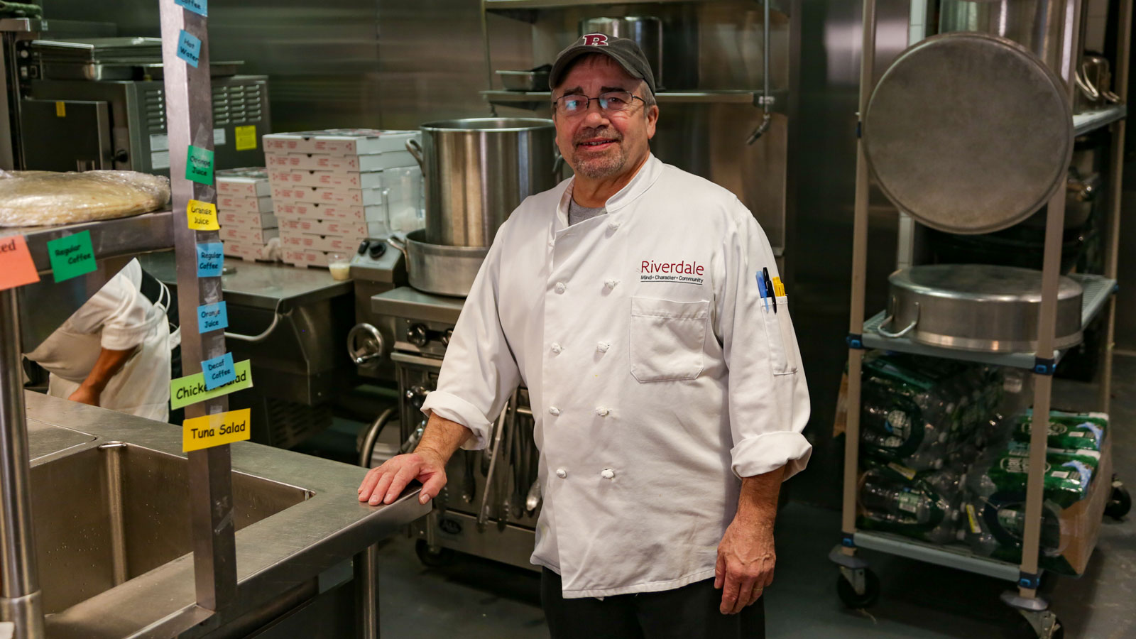 Chef Dave Buske, co-director of Food Service, in the Lower School kitchen.