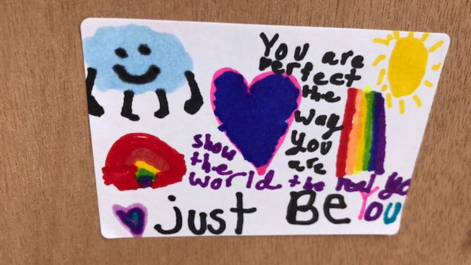 Drawing by a Lower School student for a Love & Pride celebration.