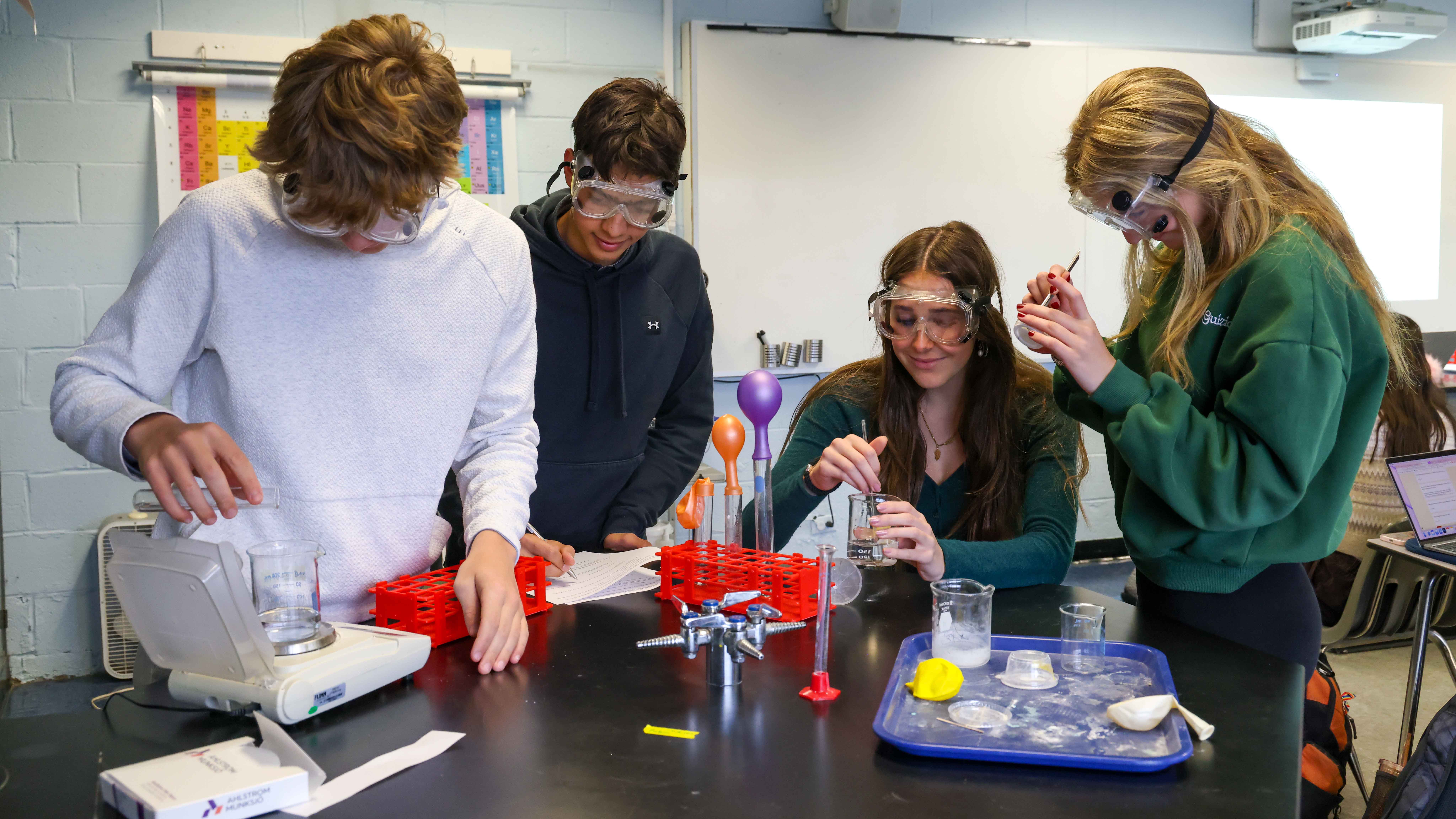 Students in a science lab